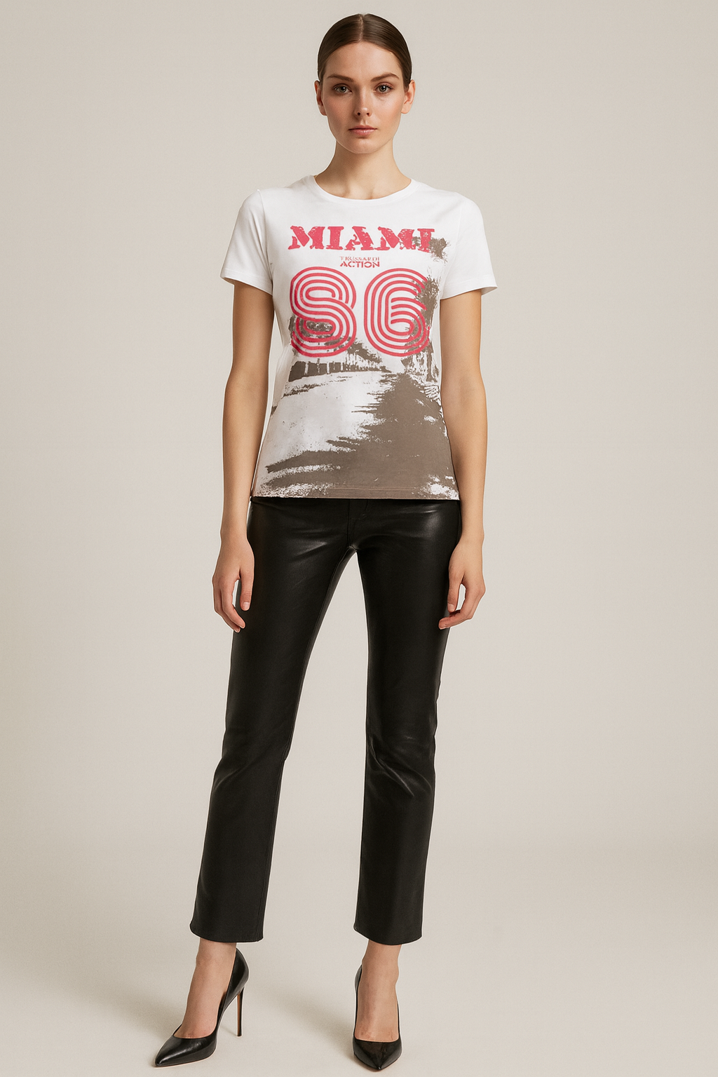 Trussardi Action White Cotton Women T-Shirt.