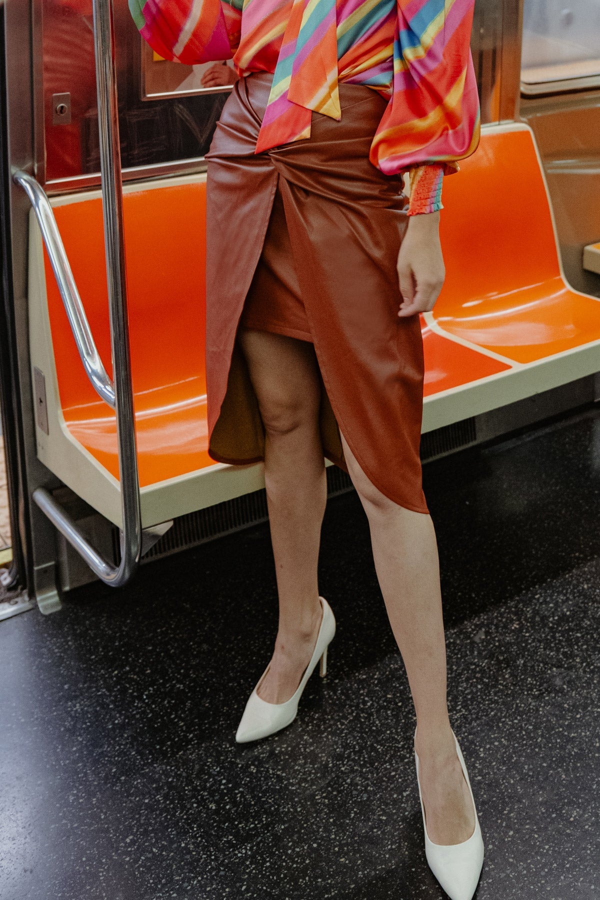 CHOOSE US LEATHER MIDI SKIRT - MaraFormigone