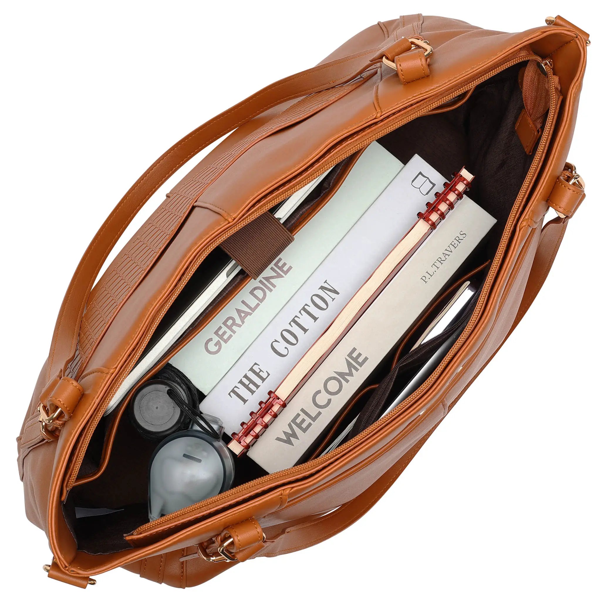 Leisure Luxe 33L Vegan Leather Weekender Tote Bag.
