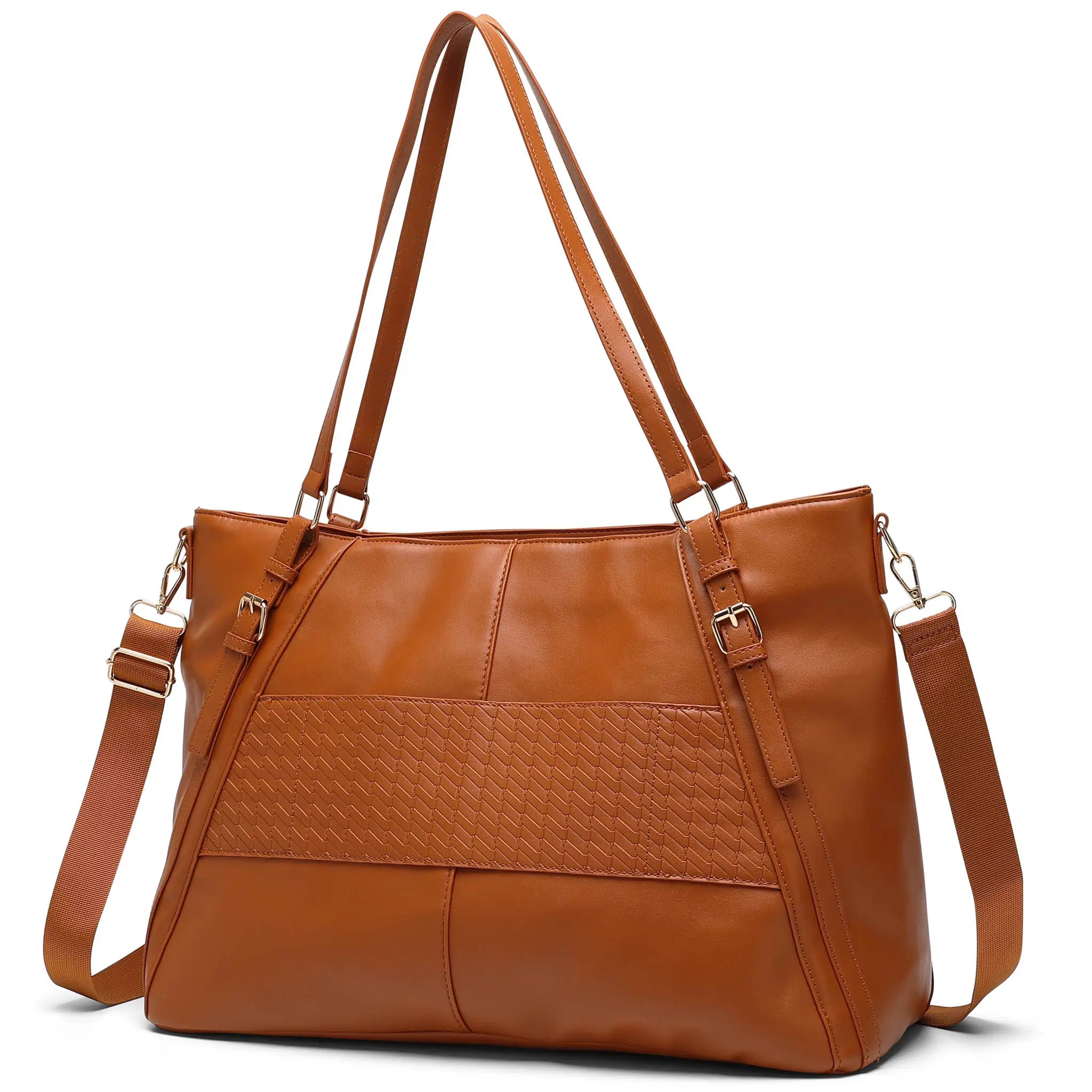 Leisure Luxe 33L Vegan Leather Weekender Tote Bag.