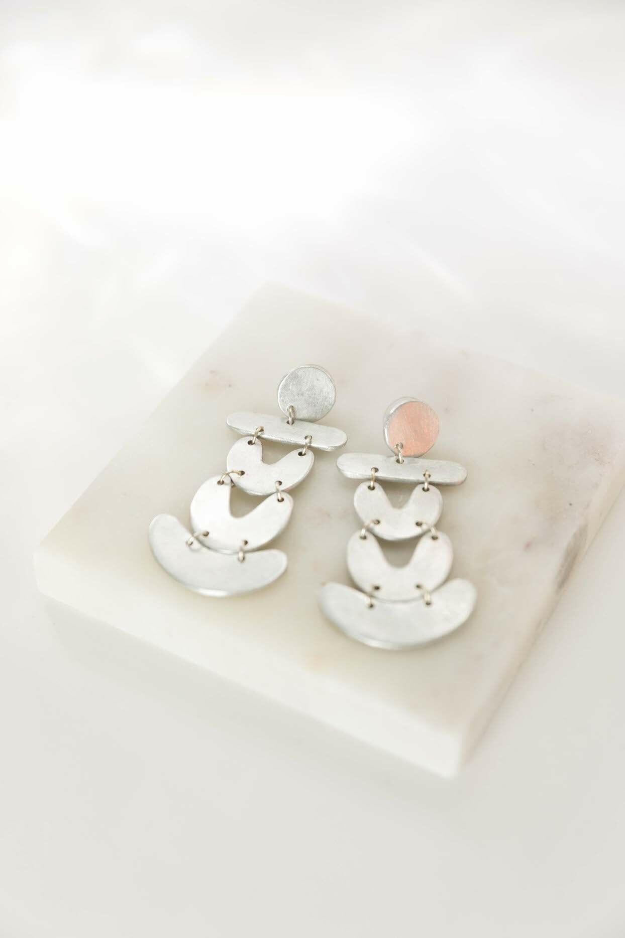 Stacked Aluminum Earrings.