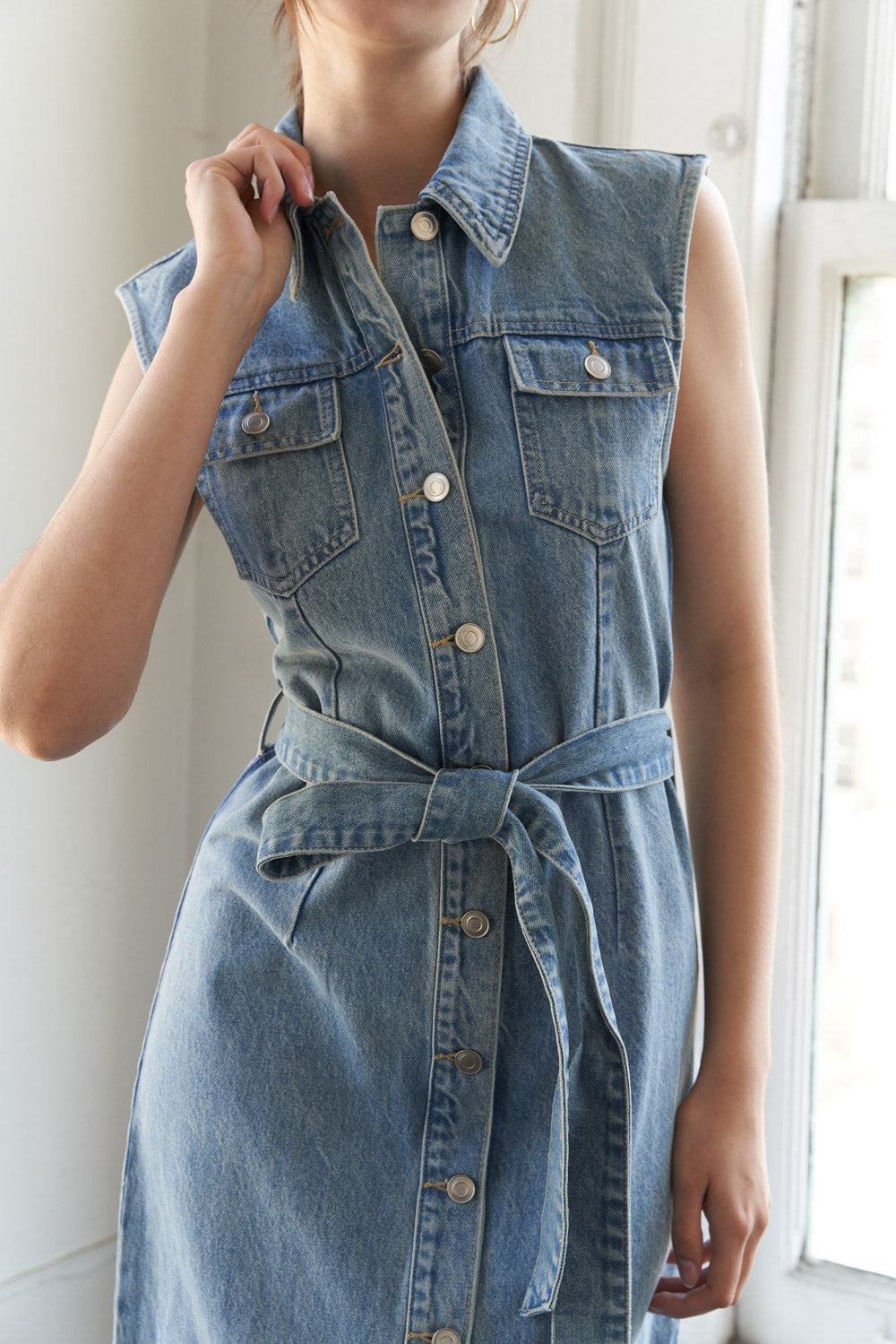 JUST FOLLOW ME DENIM MIDI DRESS - MaraFormigone