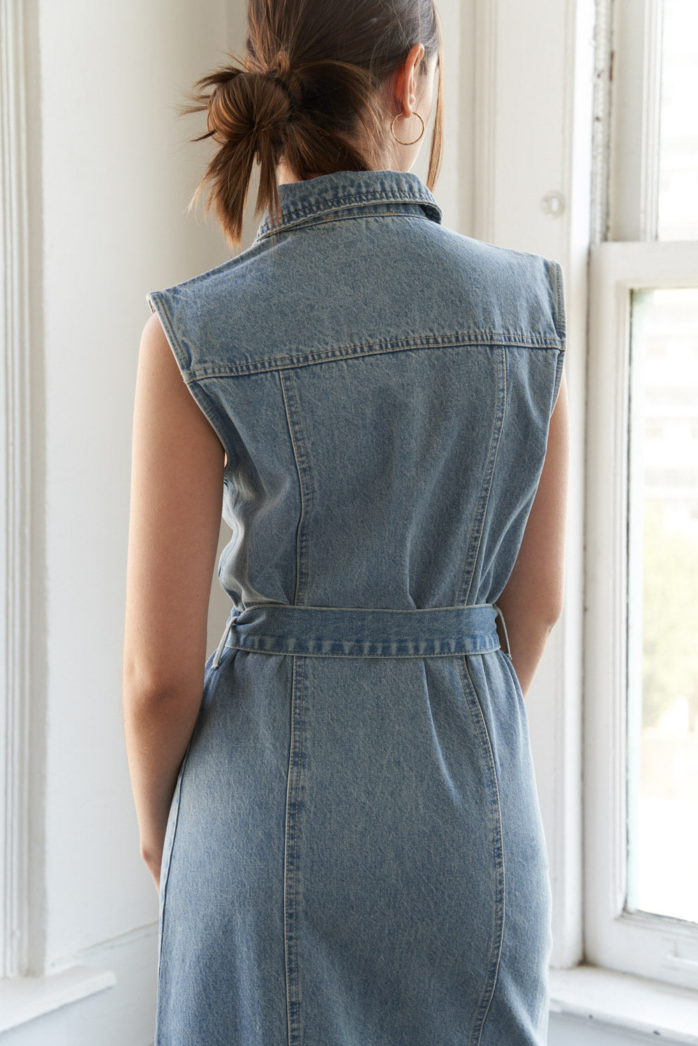 JUST FOLLOW ME DENIM MIDI DRESS - MaraFormigone