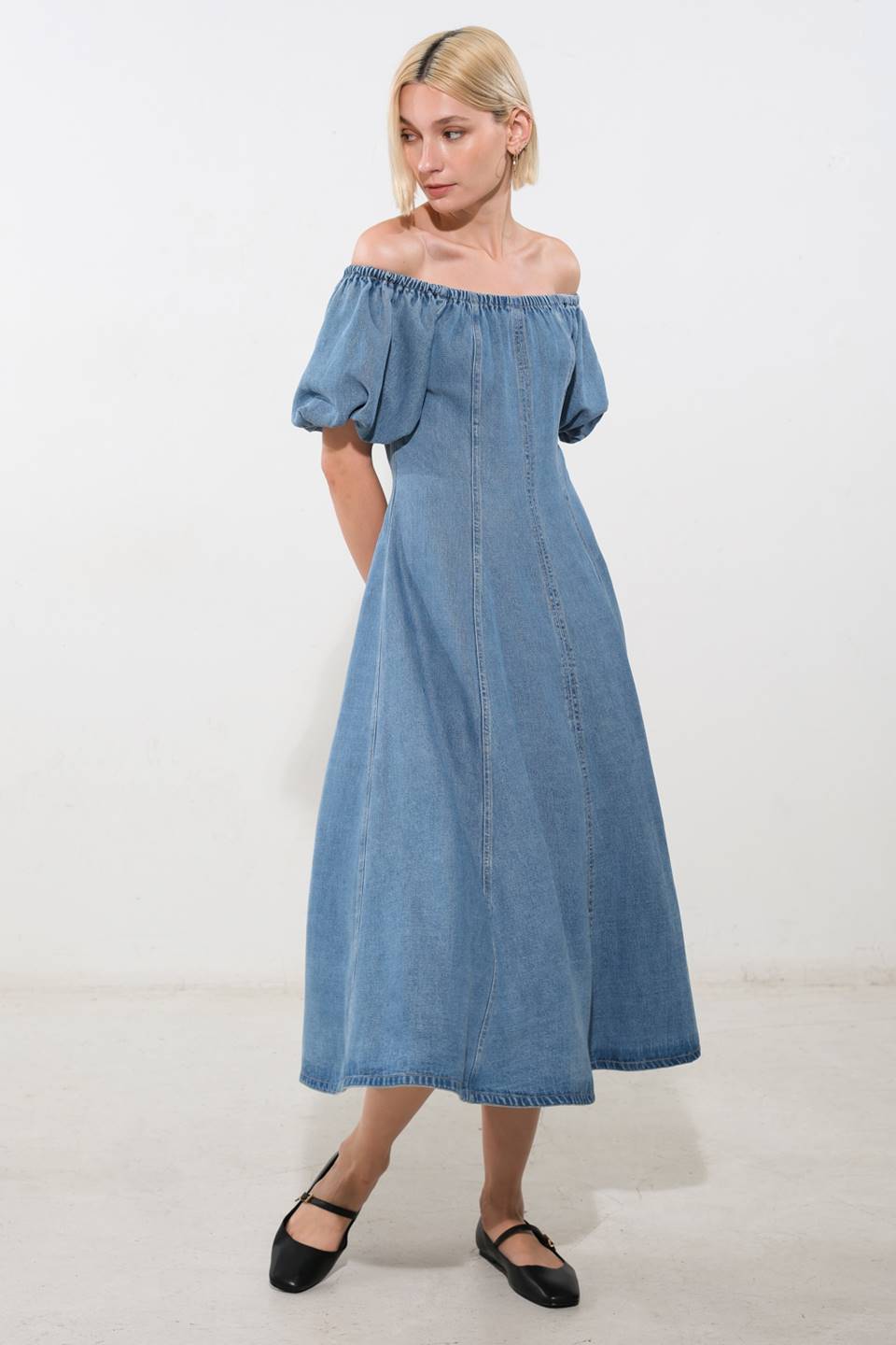 VESTIDO MIDI DE TENCEL COASTAL CUTIE