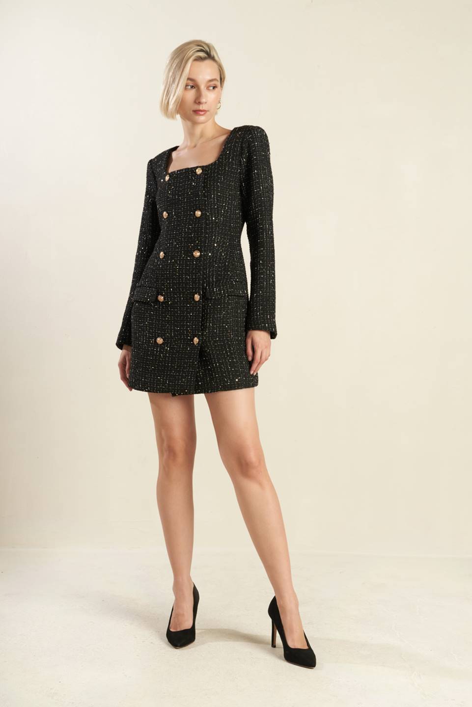 HEART UNBOUND TWEED MINI DRESS - MaraFormigone