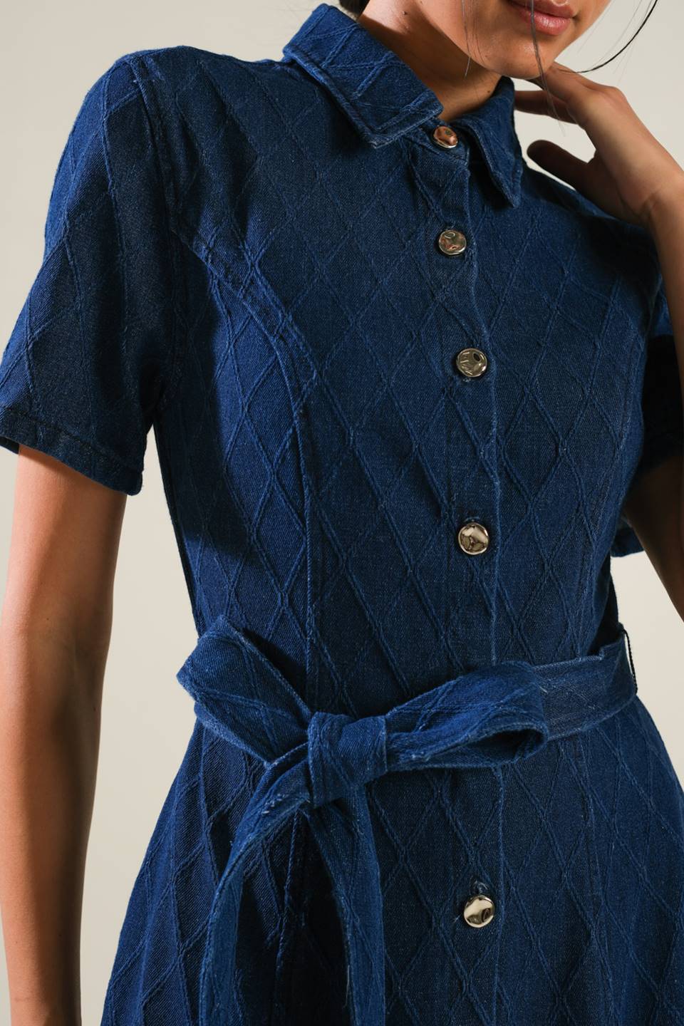CONFIDENT STRIDES DENIM MIDI DRESS - MaraFormigone
