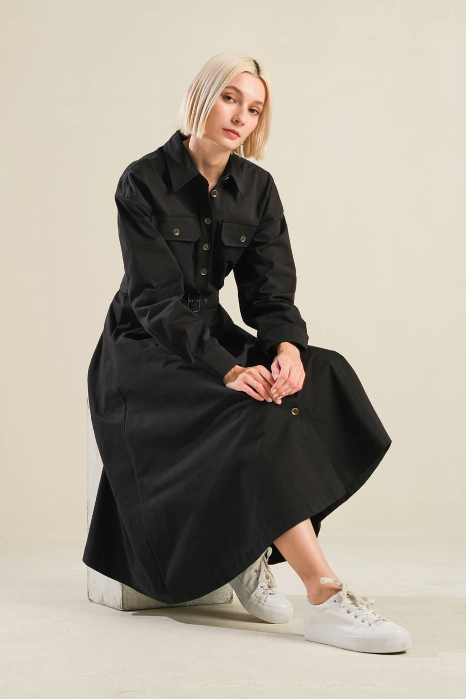 CHARMING DECISION WOVEN MIDI DRESS - MaraFormigone