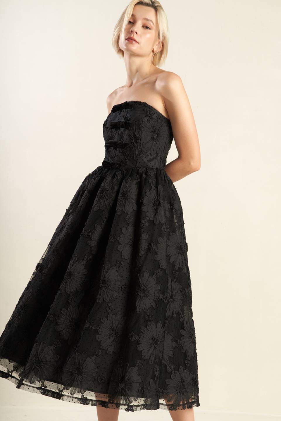 CONFIDENCE GAME LACE MIDI DRESS - MaraFormigone