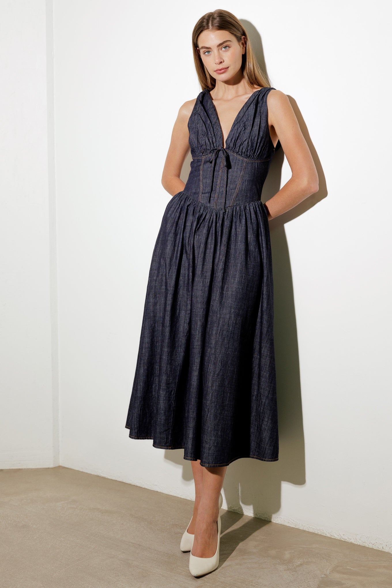 RUSTIC DREAM WOVEN MIDI DRESS - MaraFormigone