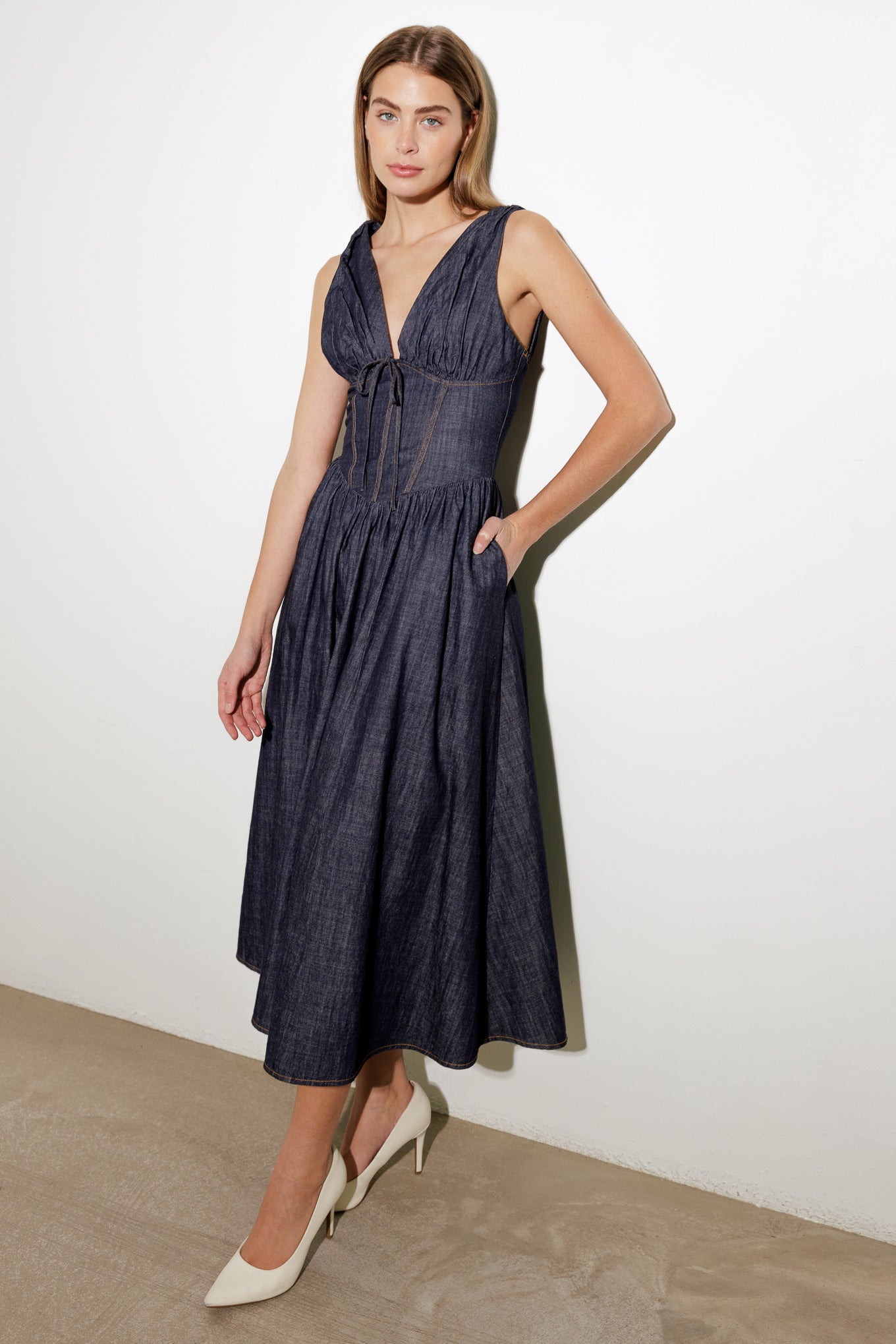 RUSTIC DREAM WOVEN MIDI DRESS - MaraFormigone