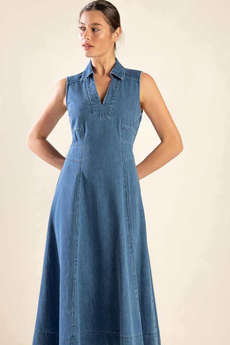 THE GENEVIEVE DENIM MIDI DRESS - MaraFormigone