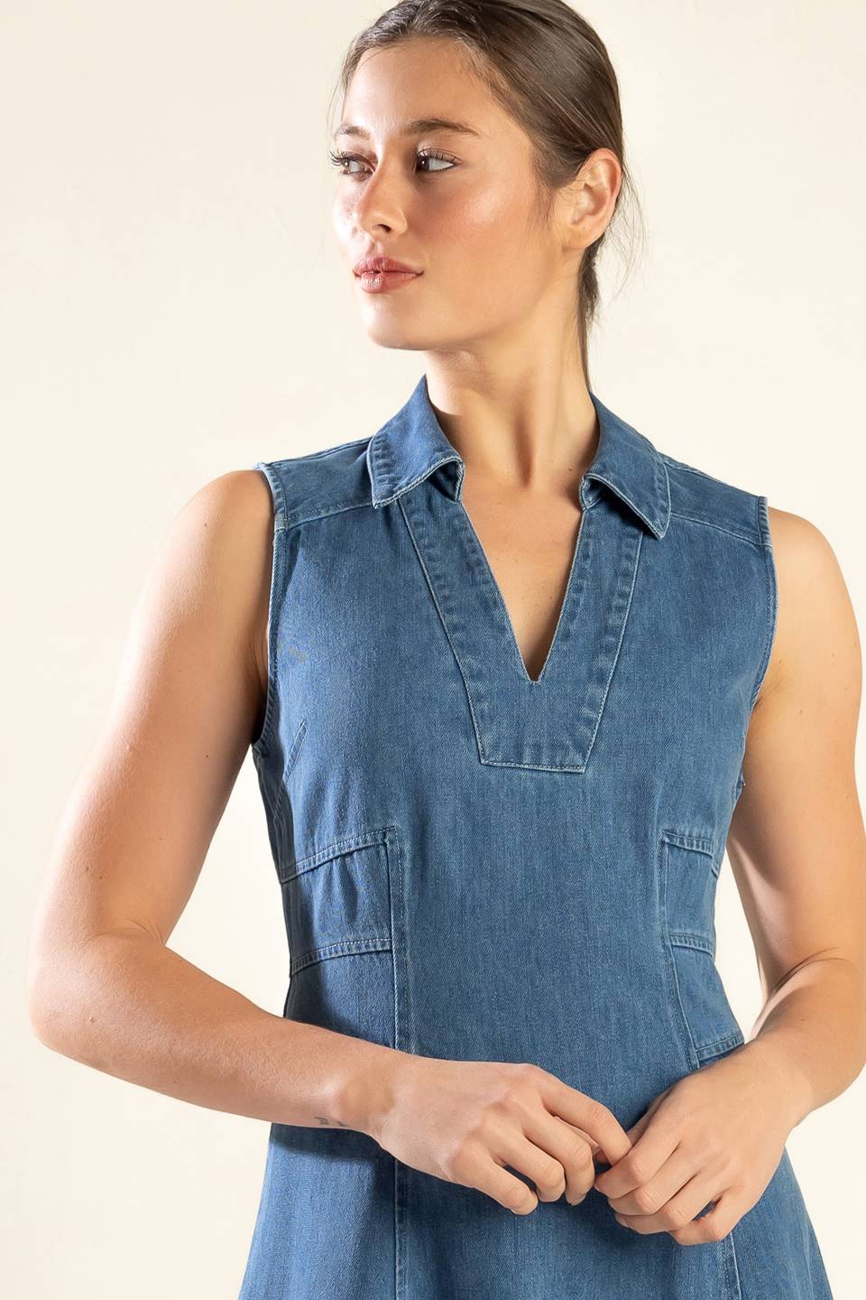 THE GENEVIEVE DENIM MIDI DRESS - MaraFormigone