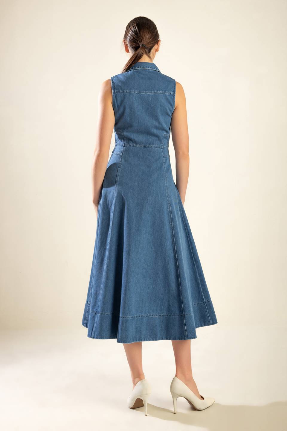 THE GENEVIEVE DENIM MIDI DRESS - MaraFormigone