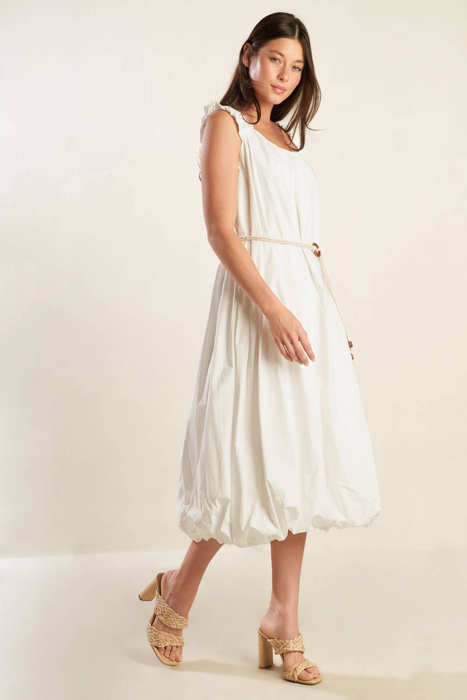 RIVERSIDE SIPS WOVEN MIDI DRESS - MaraFormigone