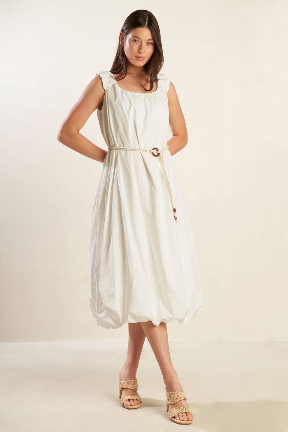 RIVERSIDE SIPS WOVEN MIDI DRESS - MaraFormigone