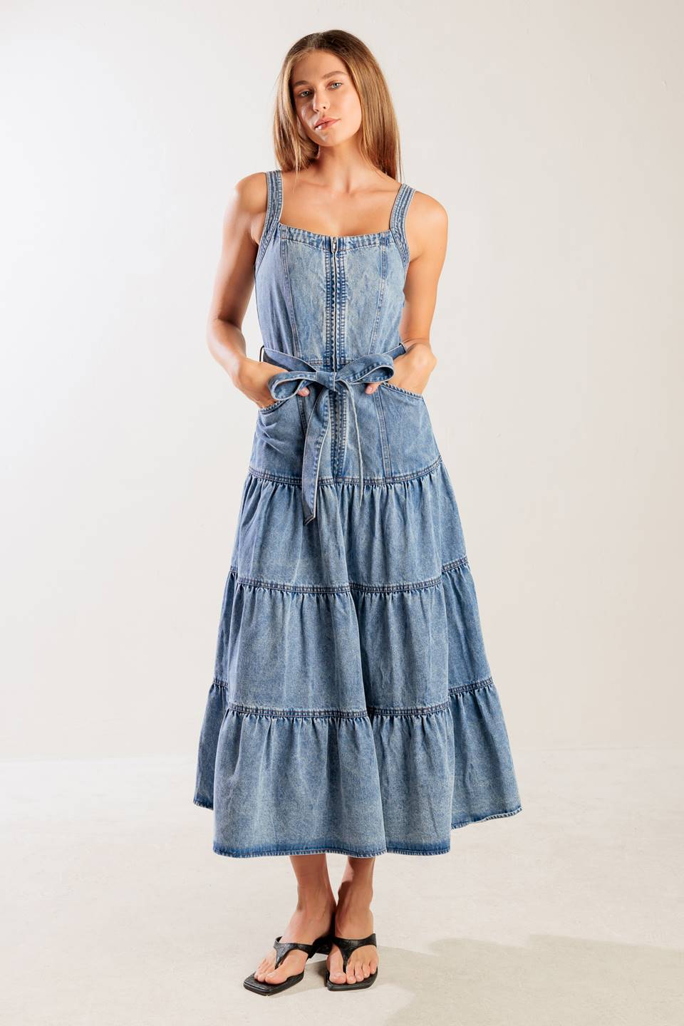 SUNSHINE STATE OF MIND INDIGO DENIM DRESS - MaraFormigone