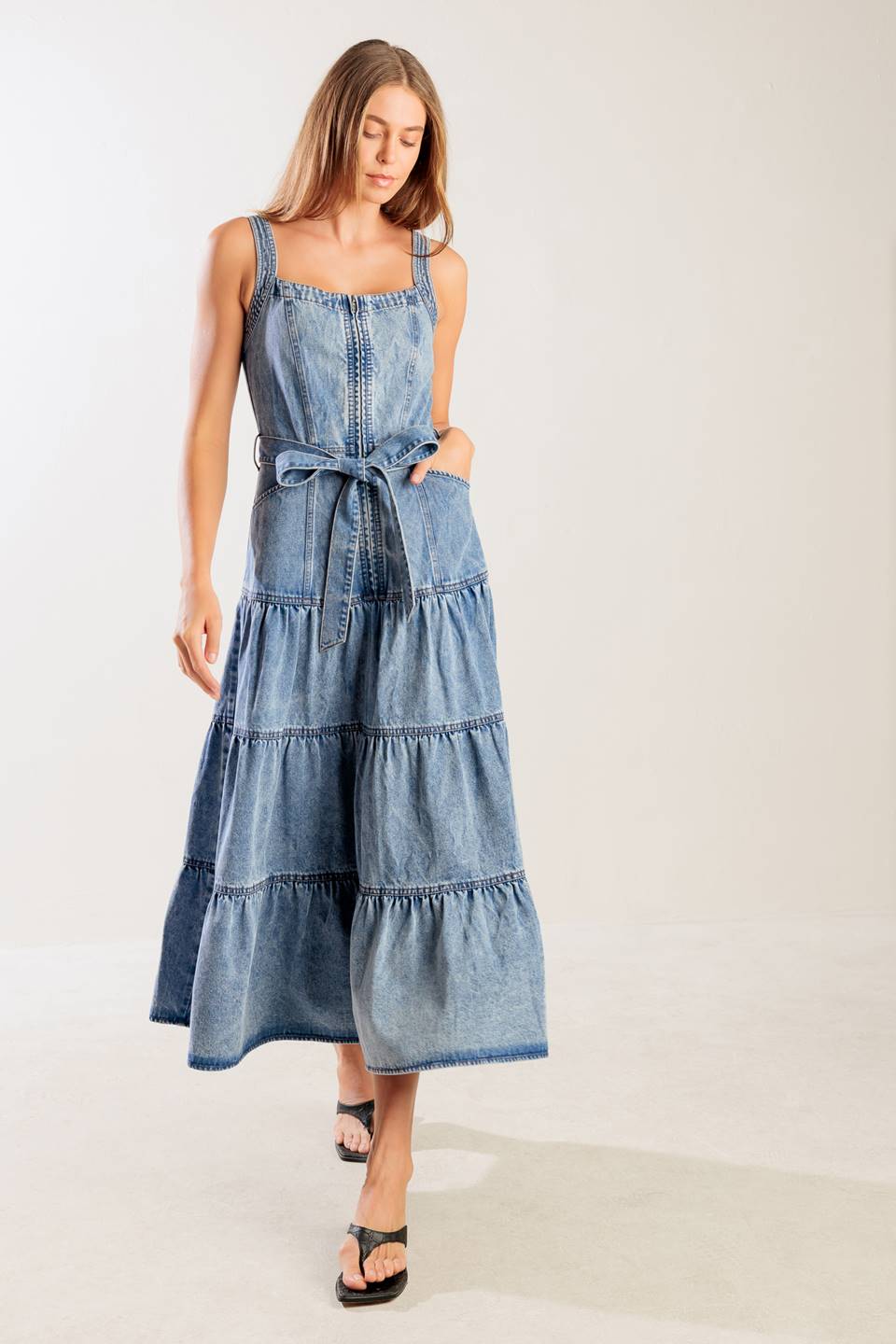 SUNSHINE STATE OF MIND INDIGO DENIM DRESS - MaraFormigone