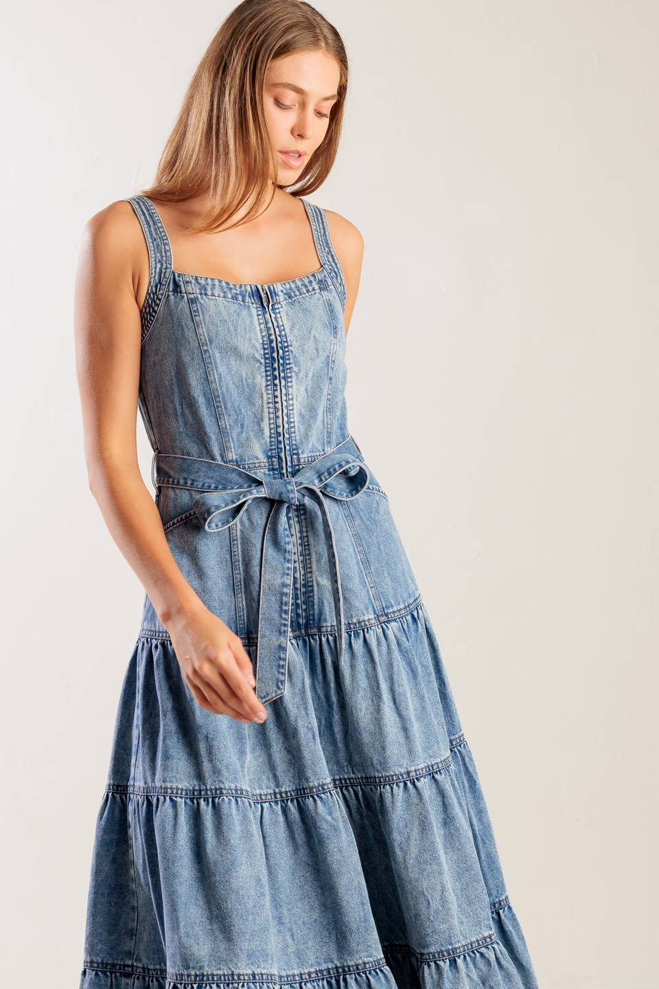 SUNSHINE STATE OF MIND INDIGO DENIM DRESS - MaraFormigone