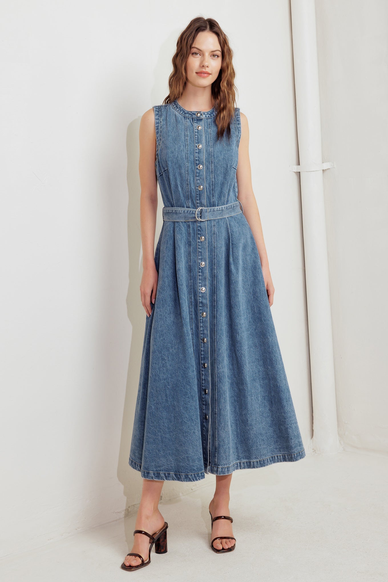 MIDNIGHT RODEO DENIM MIDI DRESS - MaraFormigone