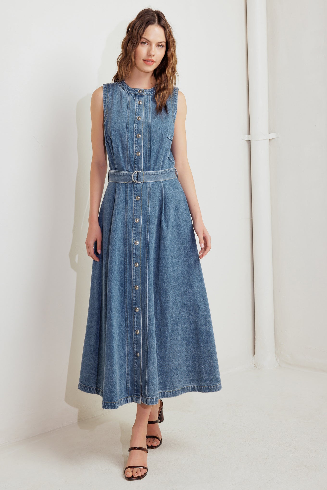 MIDNIGHT RODEO DENIM MIDI DRESS - MaraFormigone