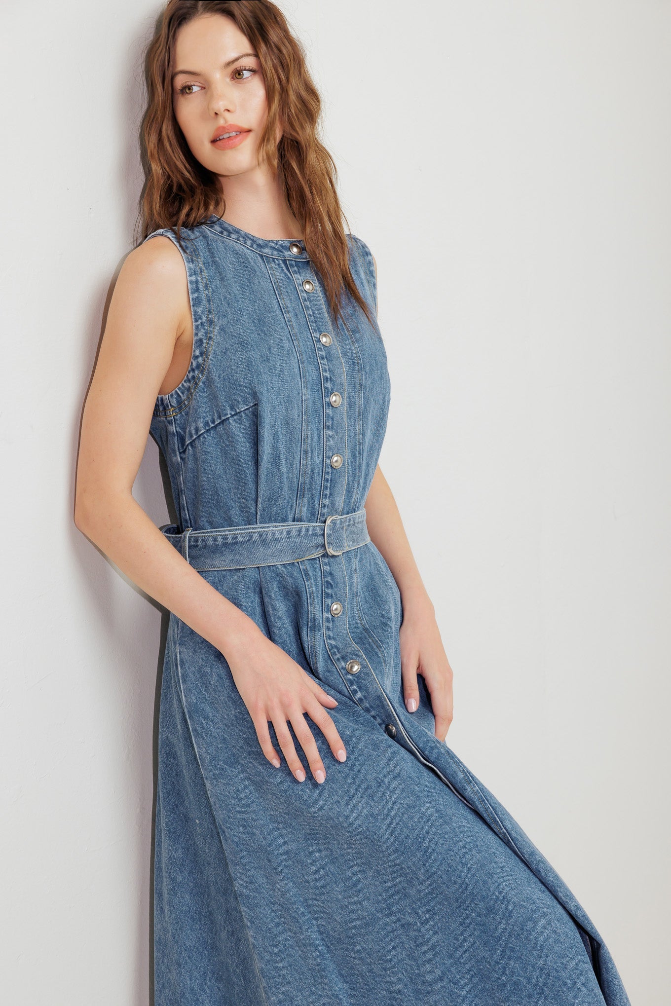 MIDNIGHT RODEO DENIM MIDI DRESS - MaraFormigone