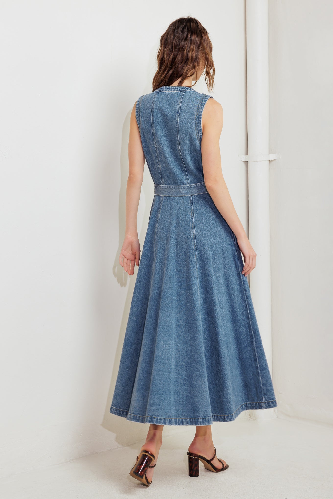 MIDNIGHT RODEO DENIM MIDI DRESS - MaraFormigone