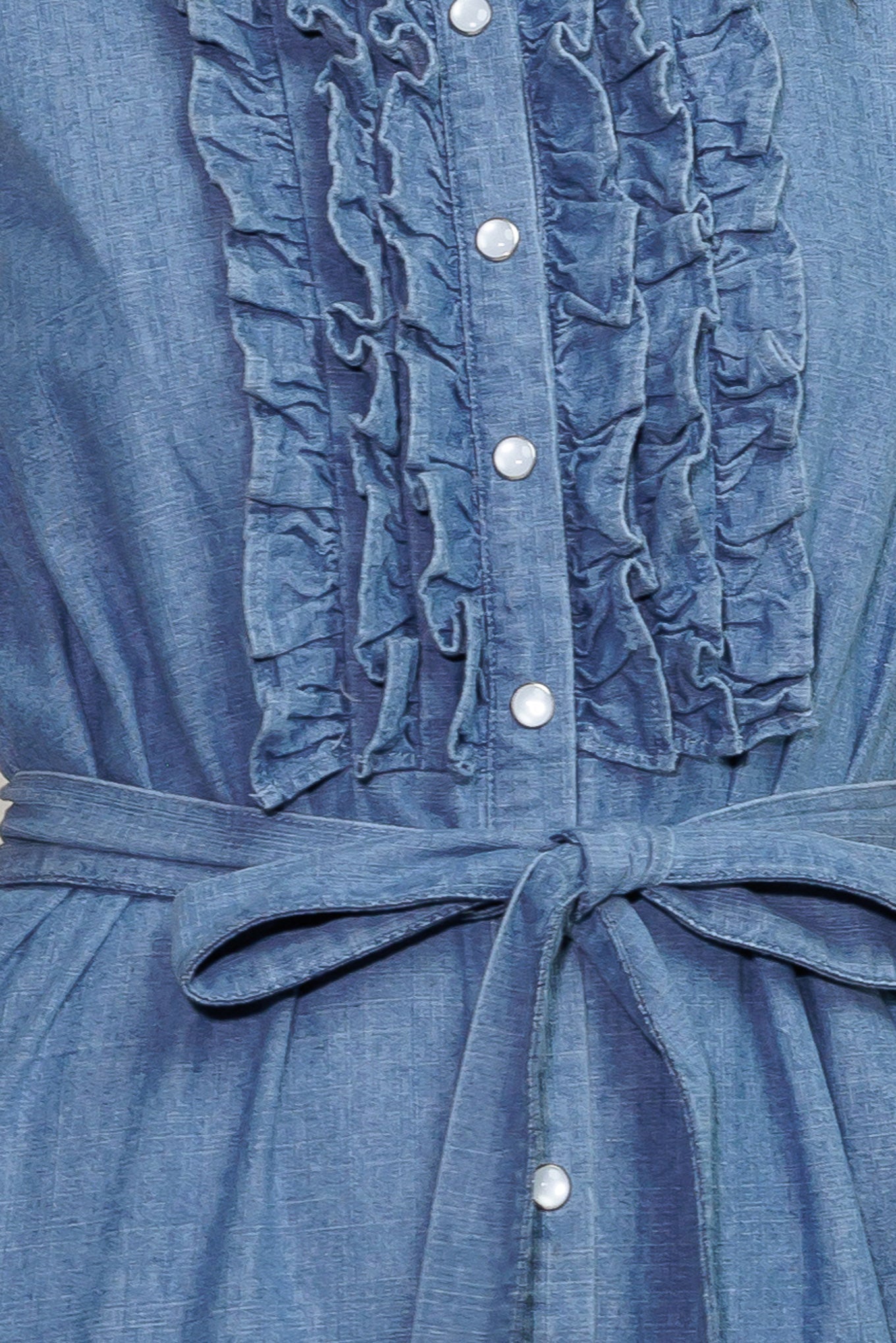 PETALS FALLING SLOWLY DENIM MIDI DRESS - MaraFormigone