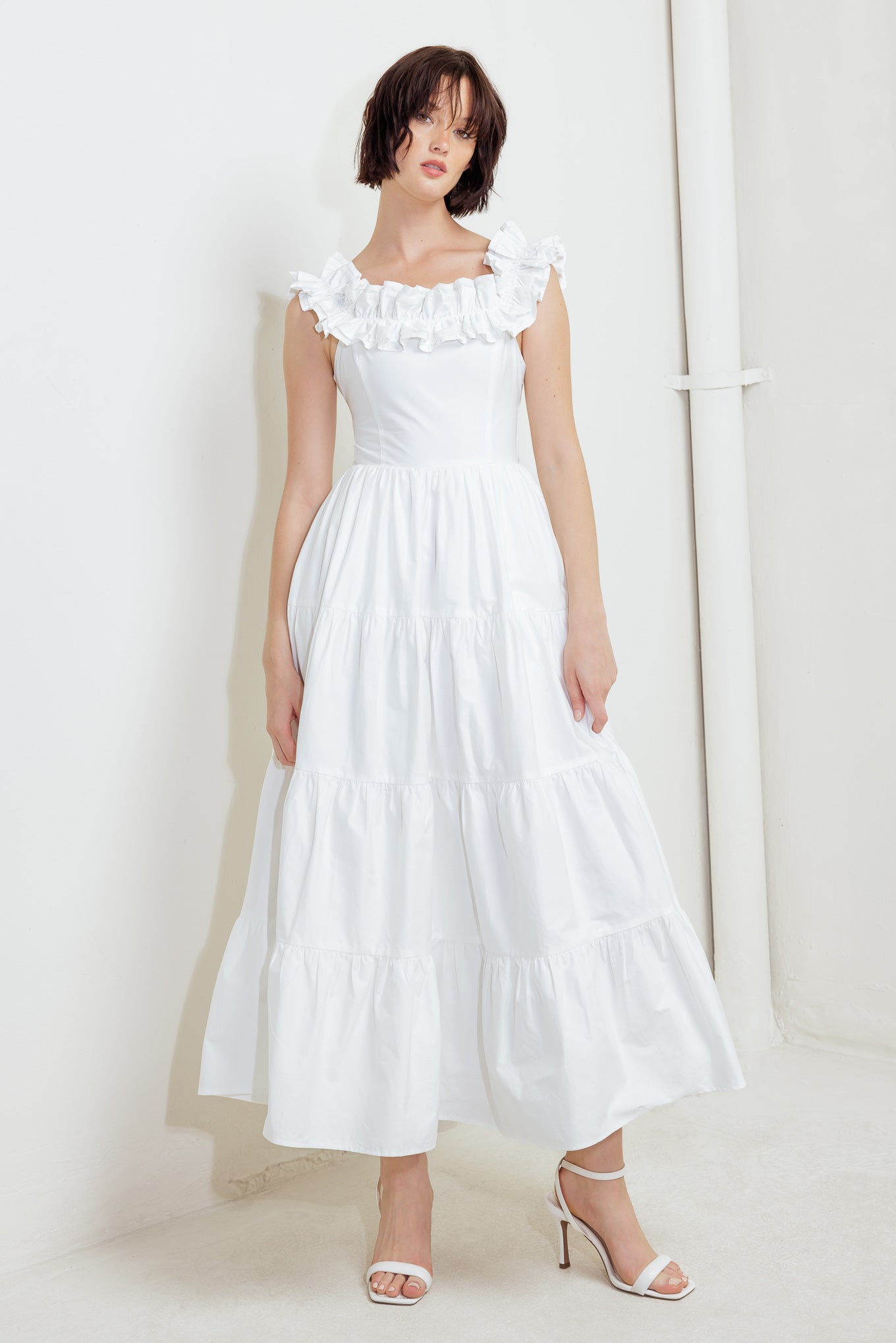 SWEETHEART TIERED ROMANCE WOVEN MIDI DRESS - MaraFormigone