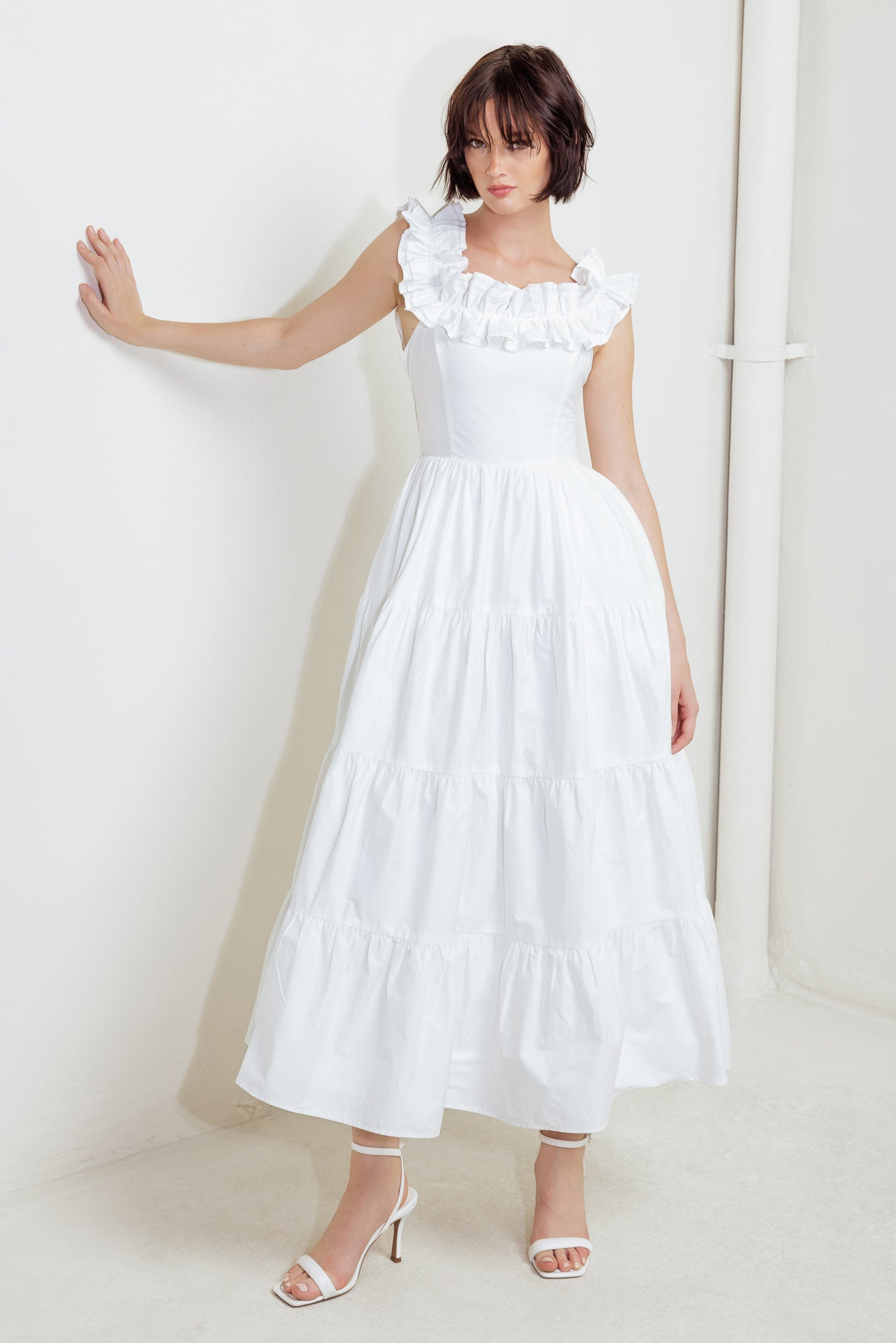 SWEETHEART TIERED ROMANCE WOVEN MIDI DRESS - MaraFormigone