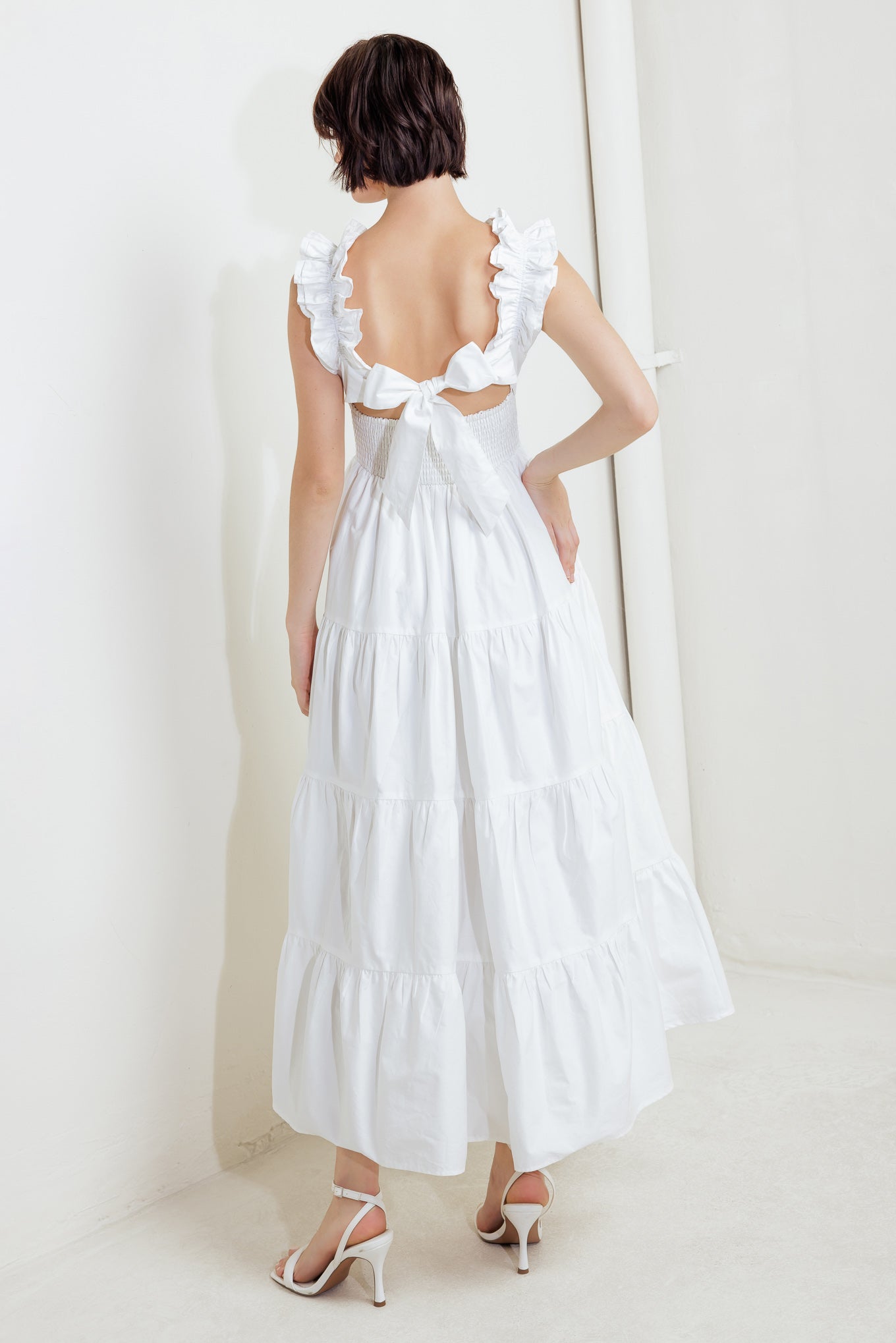 SWEETHEART TIERED ROMANCE WOVEN MIDI DRESS - MaraFormigone