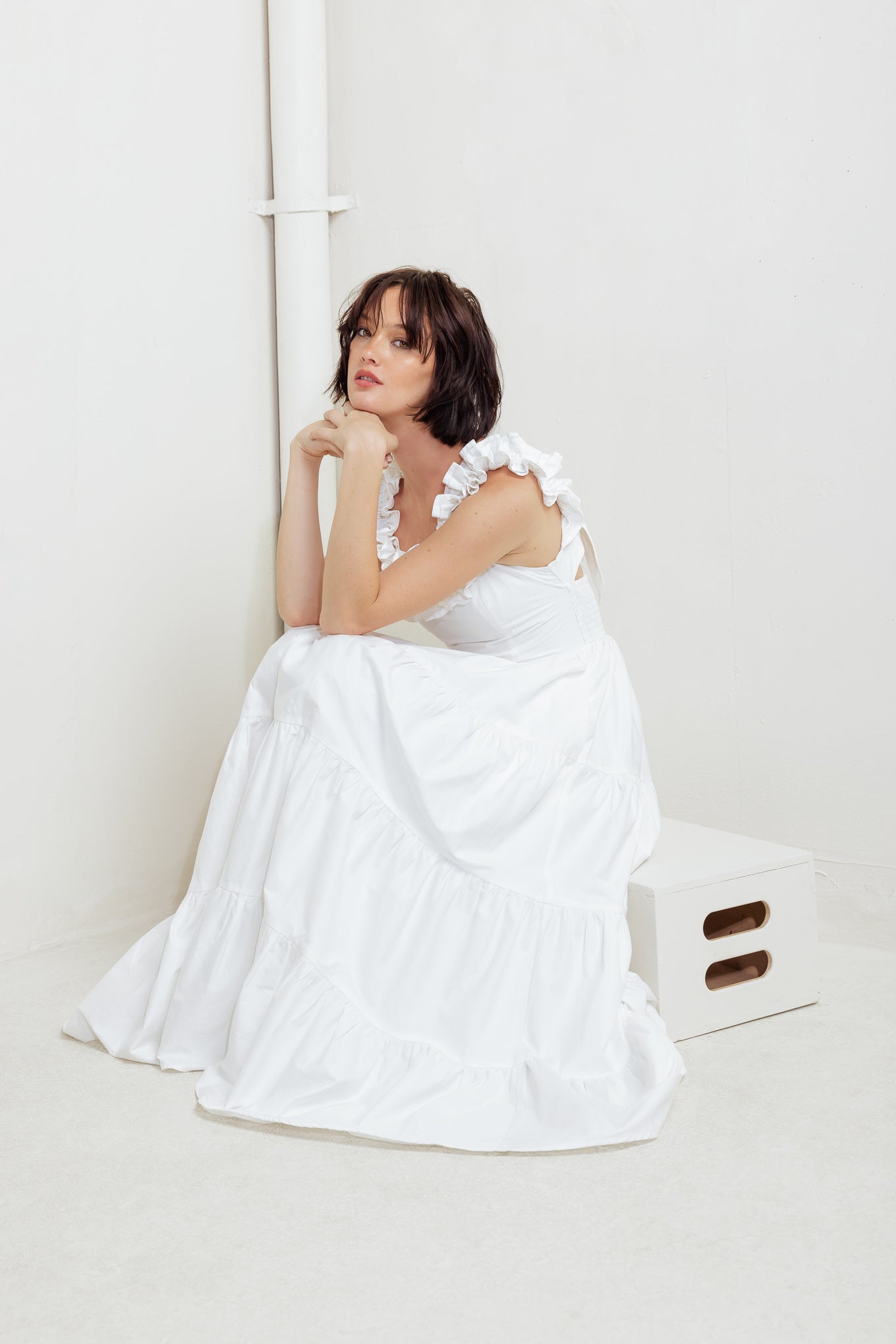 SWEETHEART TIERED ROMANCE WOVEN MIDI DRESS - MaraFormigone