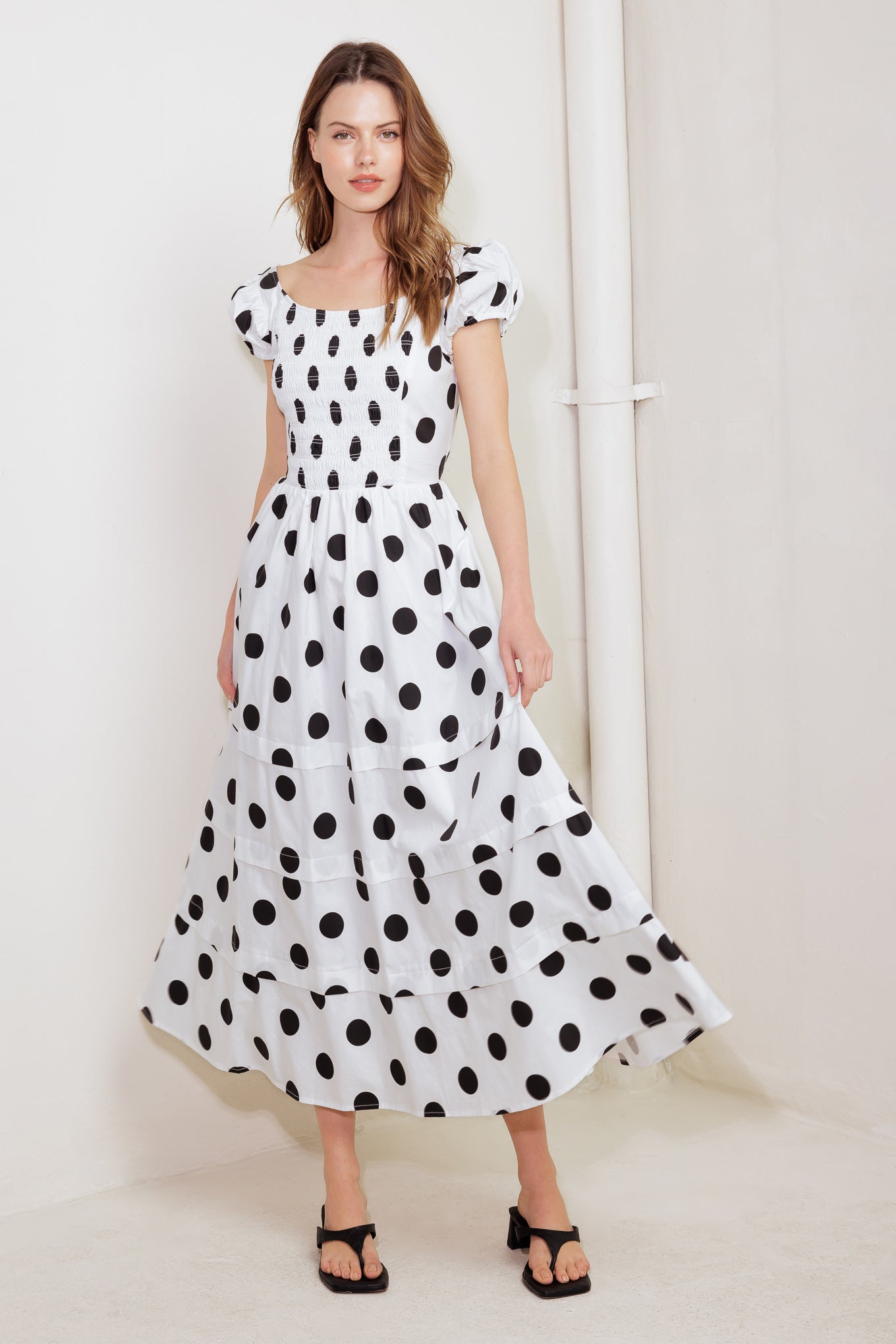 EFFORTLESS DAYS WOVEN MIDI DRESS