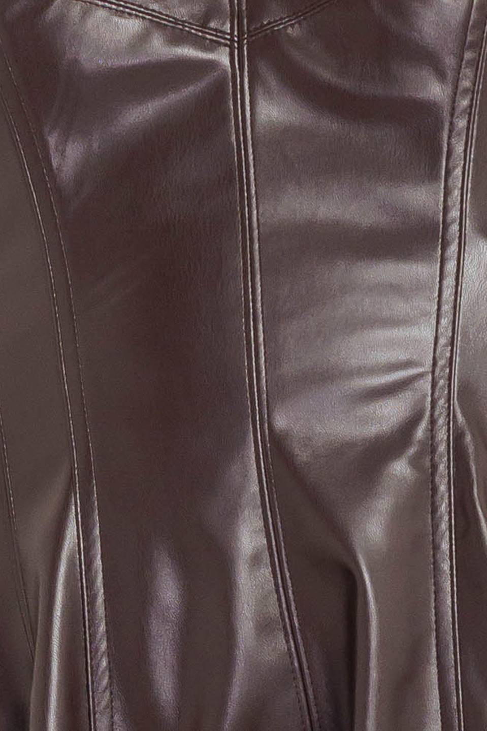 VESTIDO MIDI DE COURO SINTÉTICO ESPRESSO DIVA