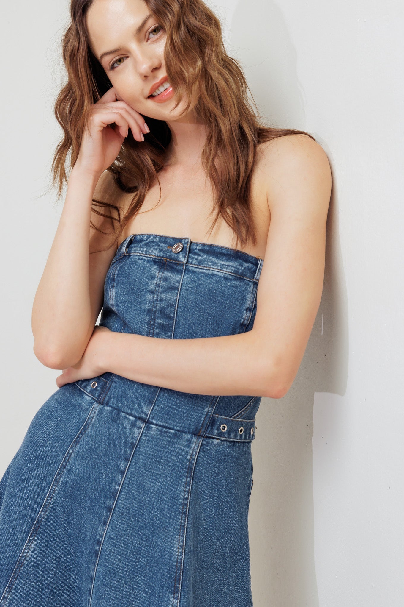 MIDNIGHT STRUCTURE DENIM MIDI DRESS - MaraFormigone