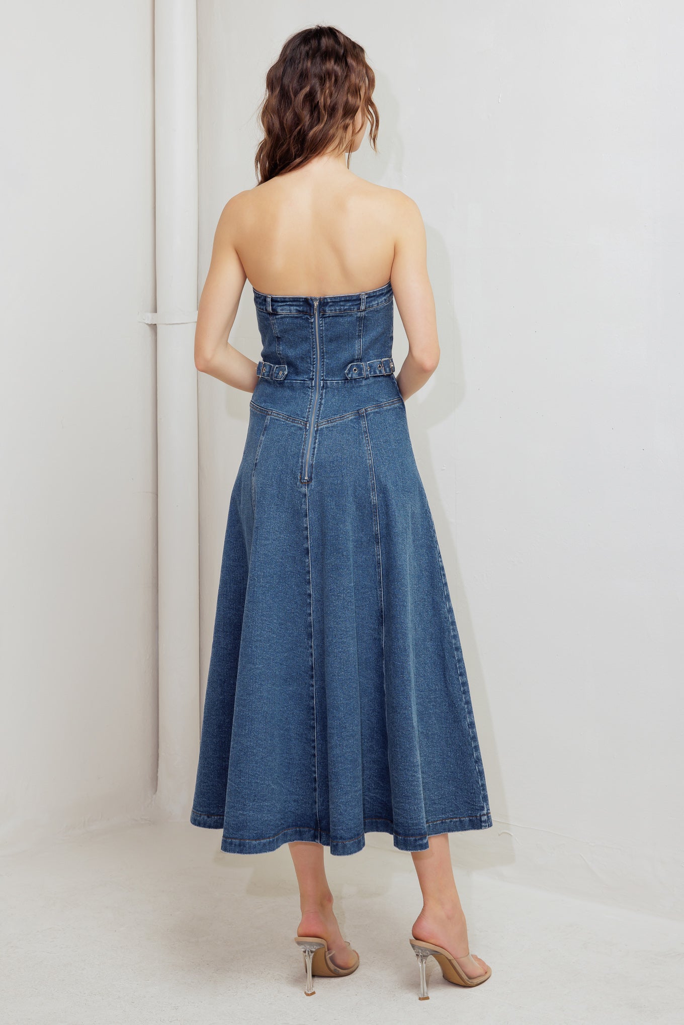 MIDNIGHT STRUCTURE DENIM MIDI DRESS - MaraFormigone