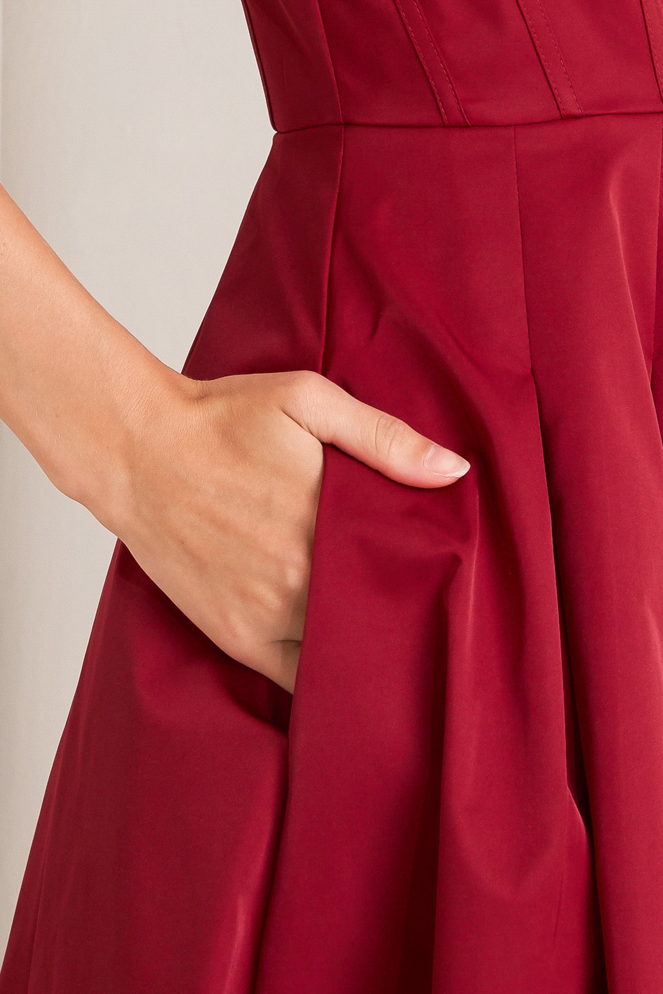 CRIMSON TWIRL WOVEN MIDI DRESS - MaraFormigone