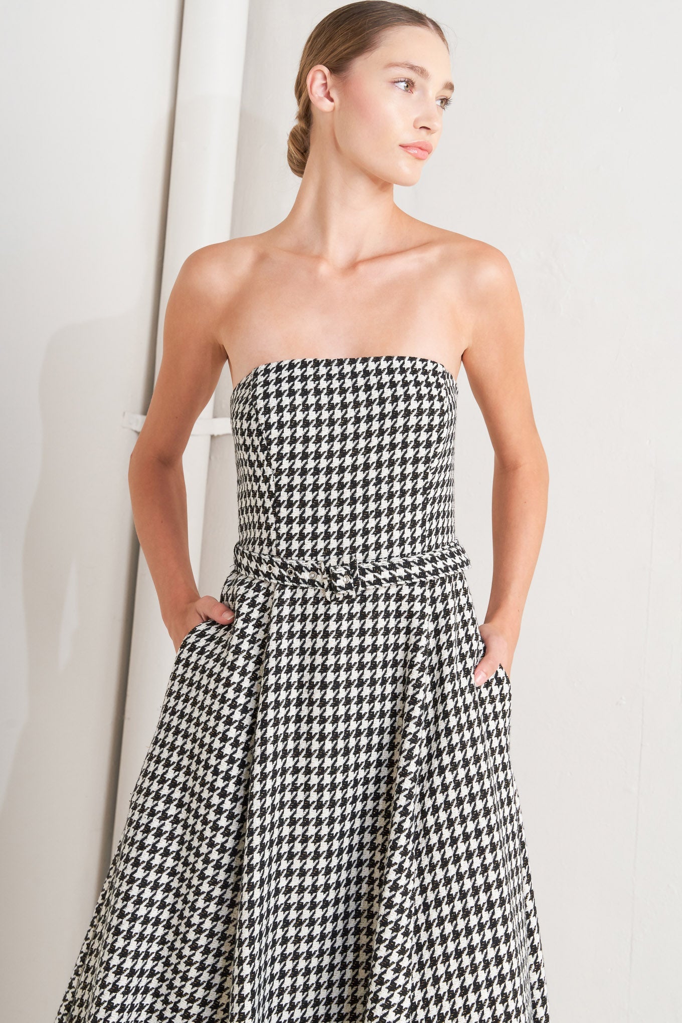 MONOCHROME BALLET WOVEN MIDI DRESS - MaraFormigone