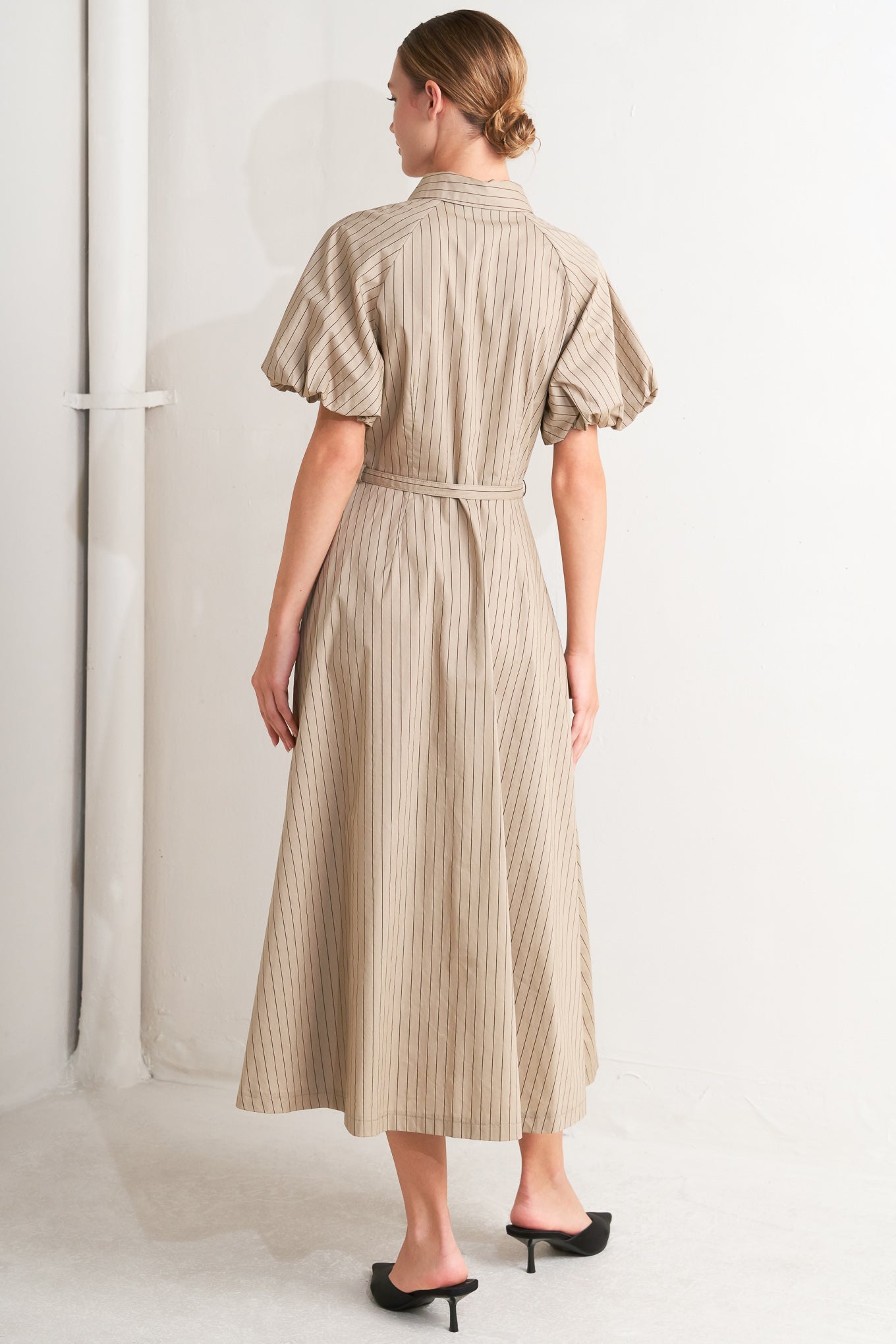 CLASSIC NEUTRAL WOVEN MIDI DRESS - MaraFormigone