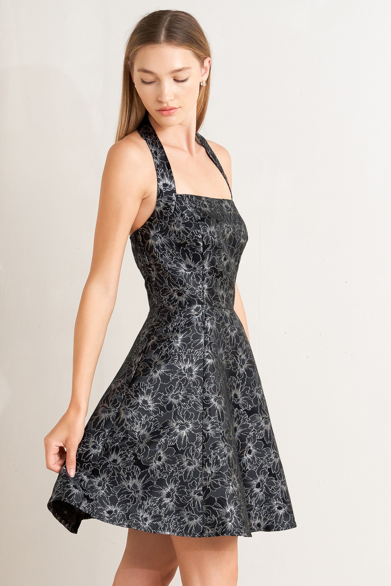 Vestido curto jacquard tecido Mystic Hour