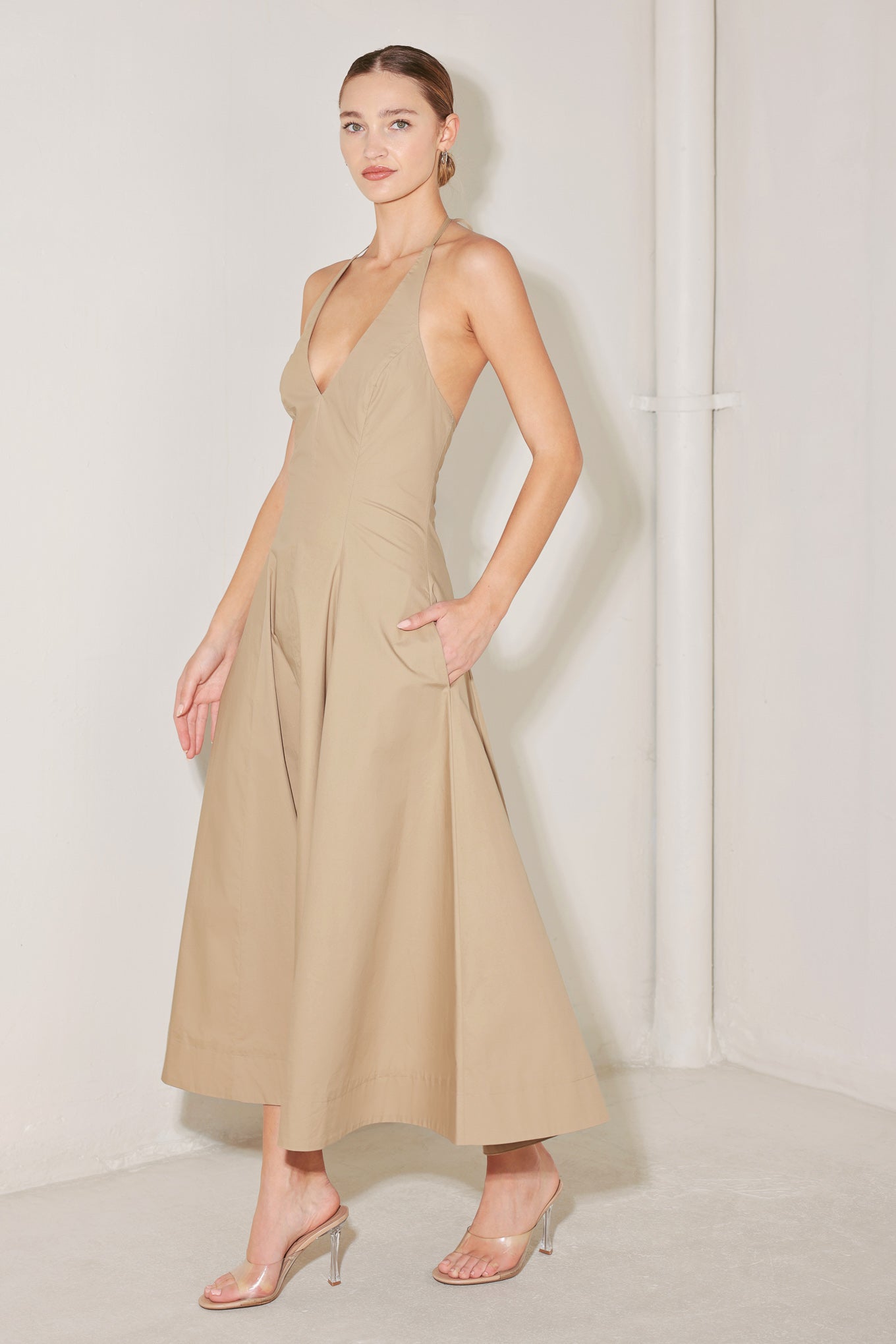 RESORT MAIN CHARACTER WOVEN MIDI DRESS