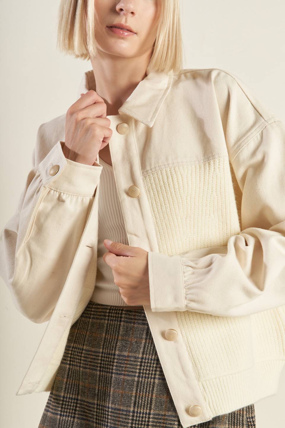 GO-GETTER GIRL SWEATER TWILL JACKET - MaraFormigone