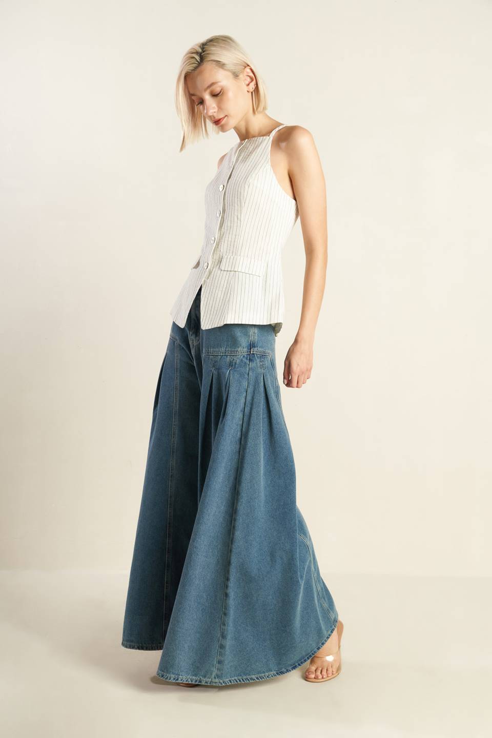 BLUSA DE SEERSUCKER TECIDA "LIDERANDO O CAMINHO"