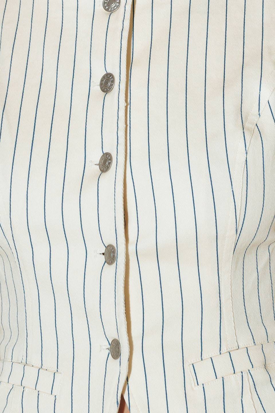 COLETE TECIDO LISTRADO PARA CORRIDA AO CAFÉ