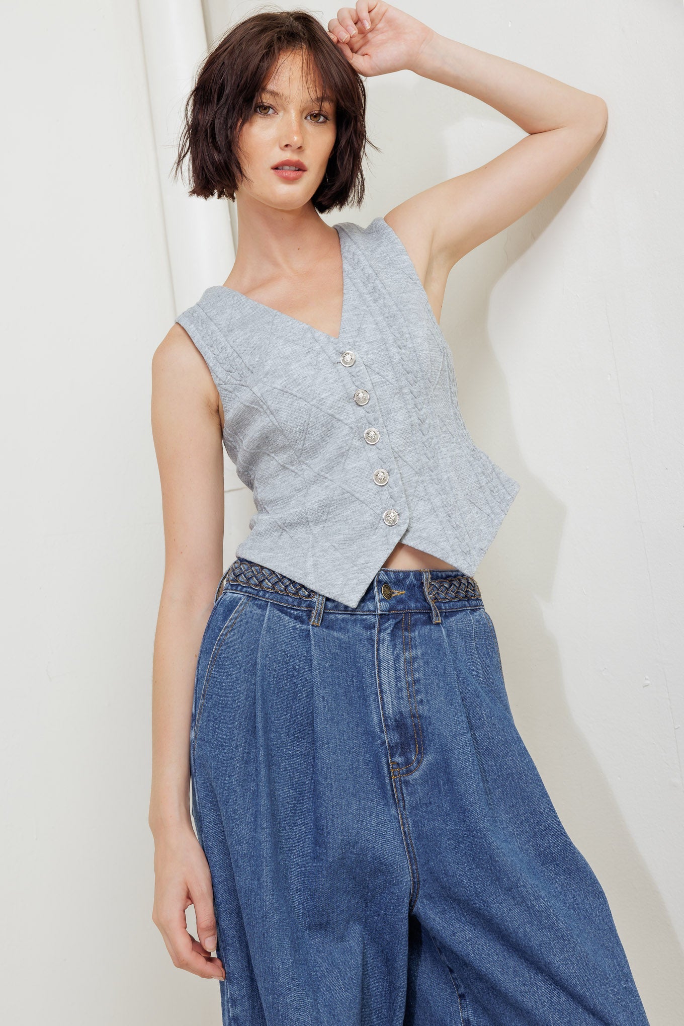 CHALECO DE PUNTO CITY RIVETS