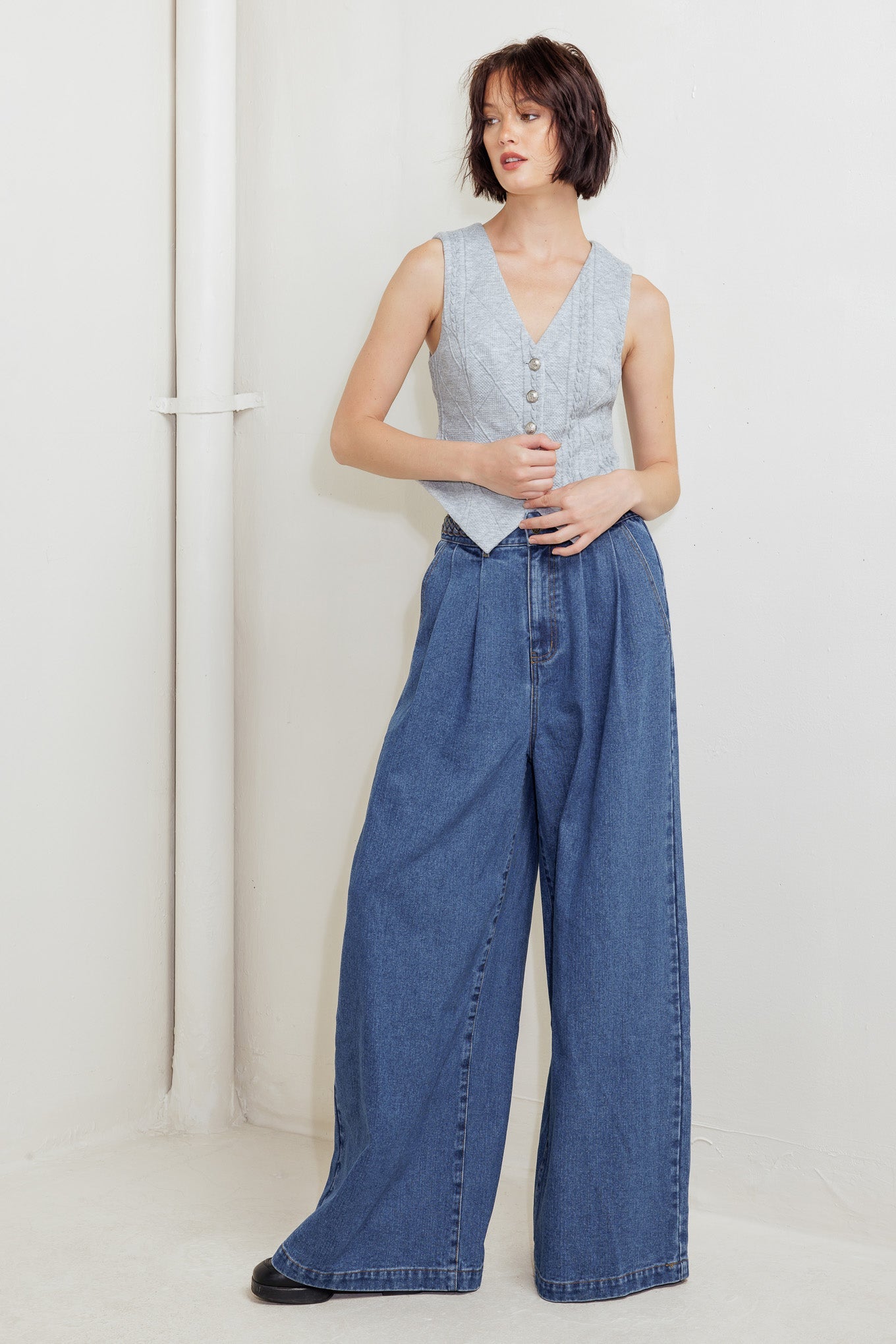 CHALECO DE PUNTO CITY RIVETS