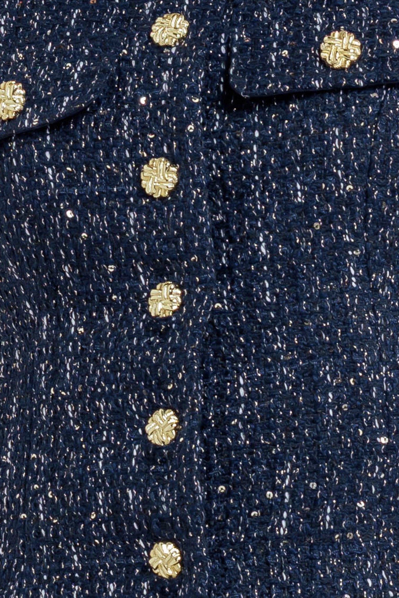 PARISIAN TWEED NAVY WOVEN TWEED VEST - MaraFormigone