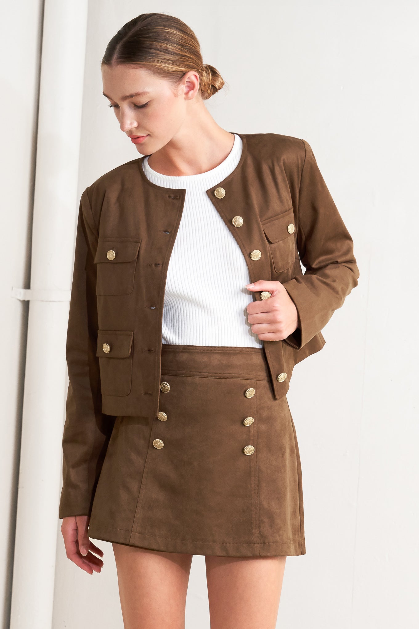 HERITAGE UTILITY FAUX SUEDE JACKET - MaraFormigone