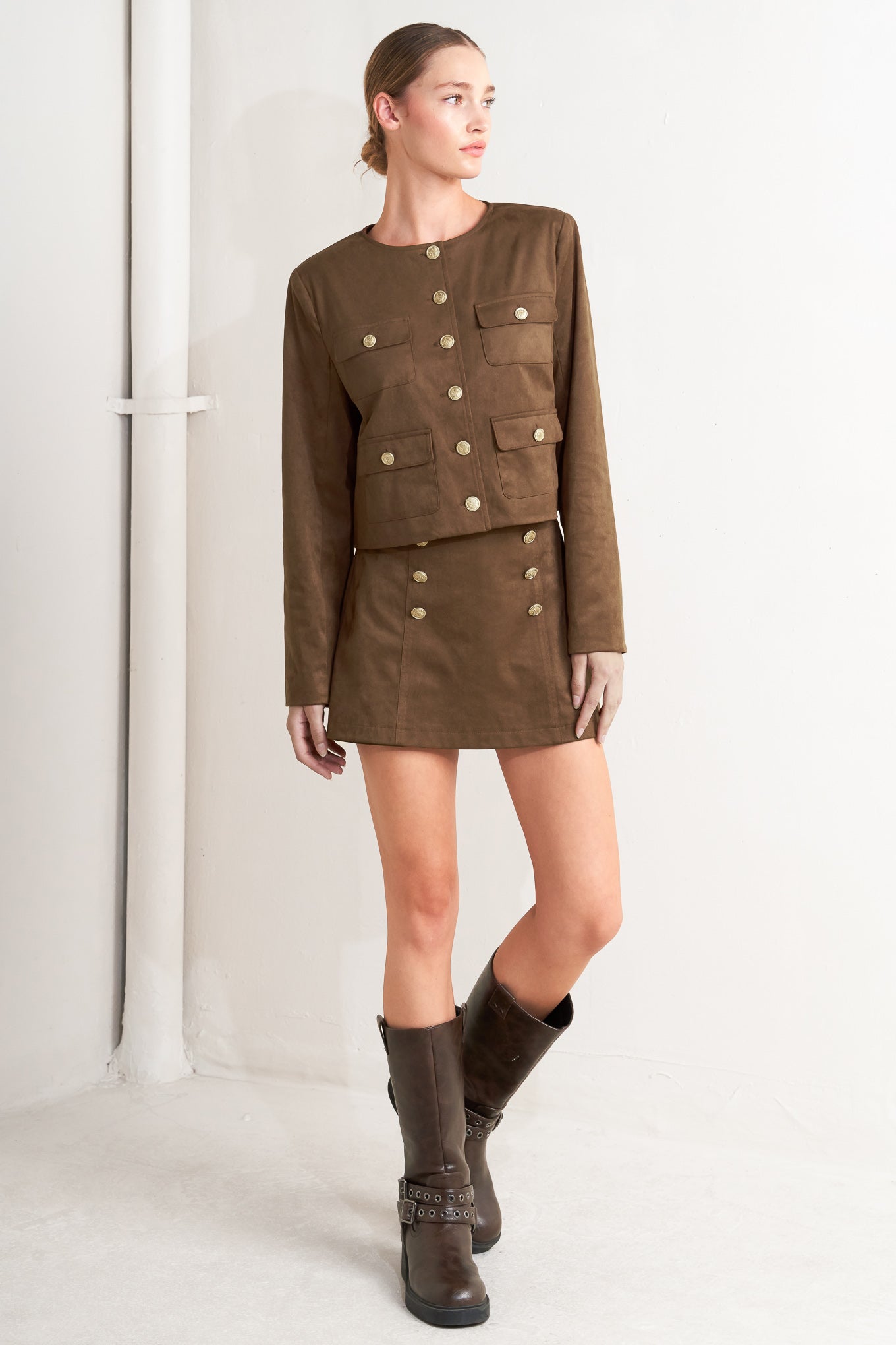 HERITAGE UTILITY FAUX SUEDE JACKET - MaraFormigone