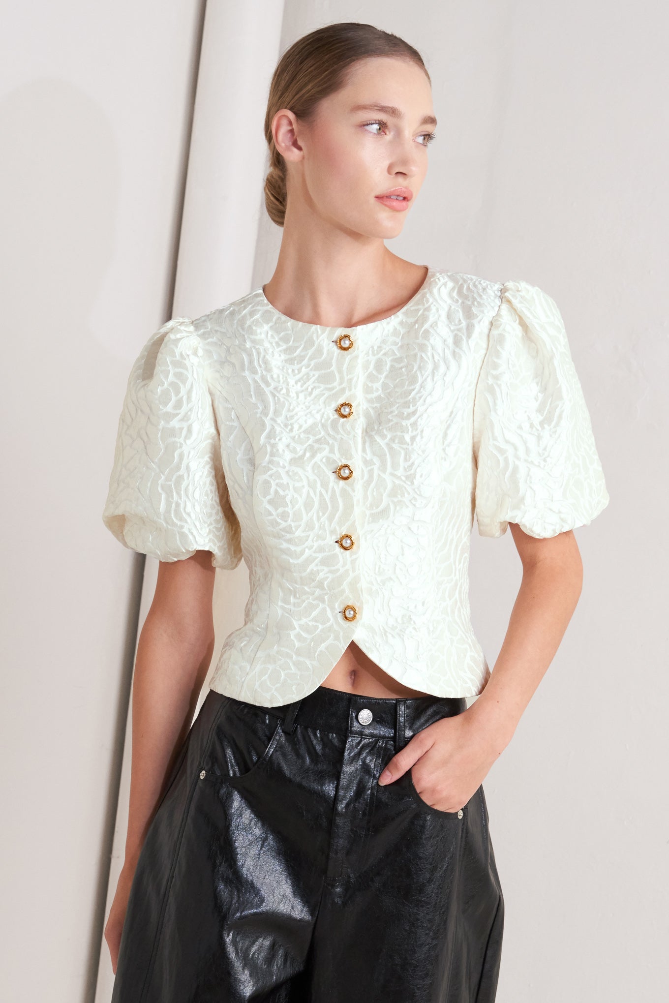 ROSÉ TEXTURE WOVEN TOP - MaraFormigone