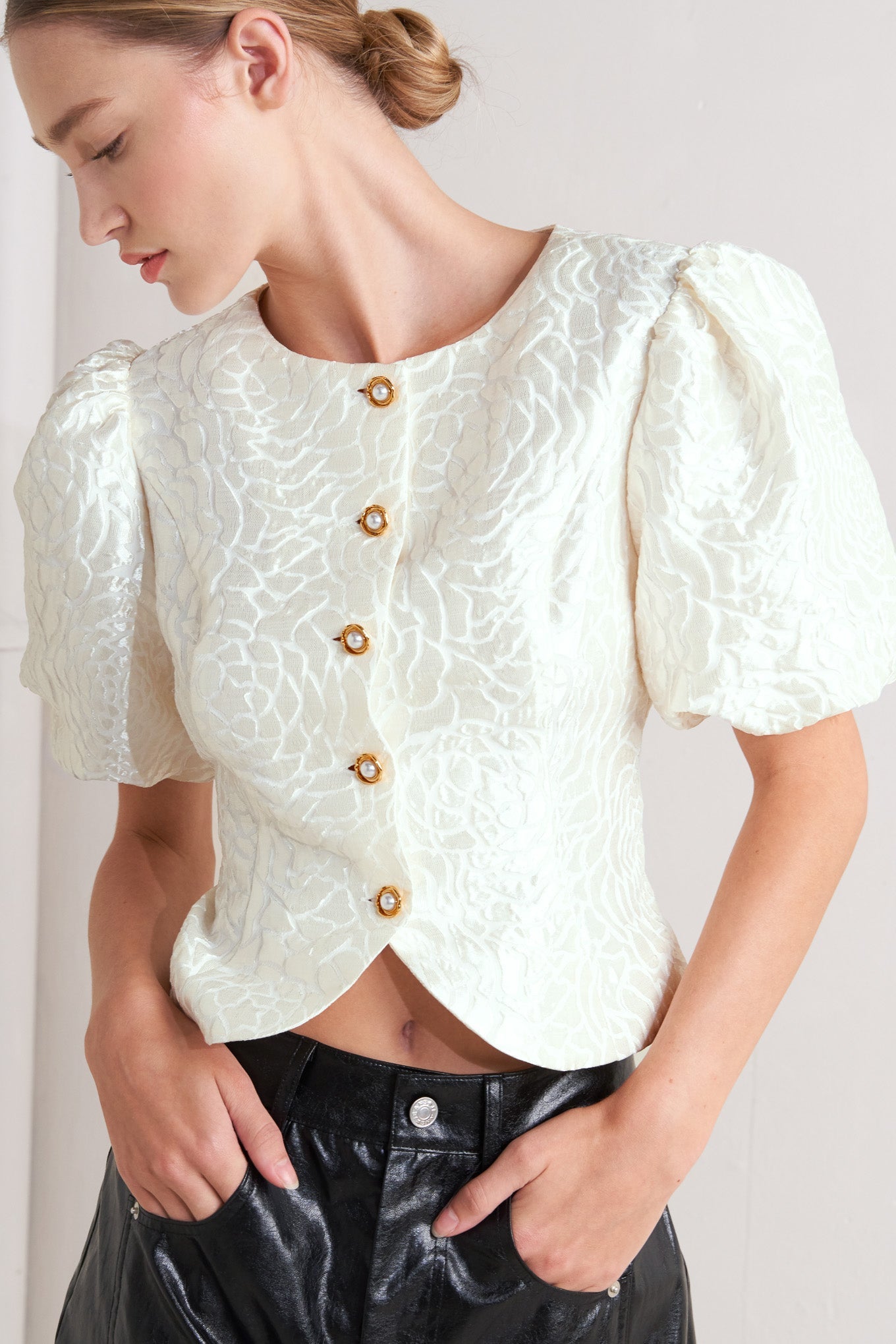 ROSÉ TEXTURE WOVEN TOP - MaraFormigone